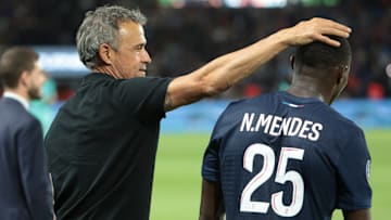 Luis Enrique et Nuno Mendes - Paris SG
