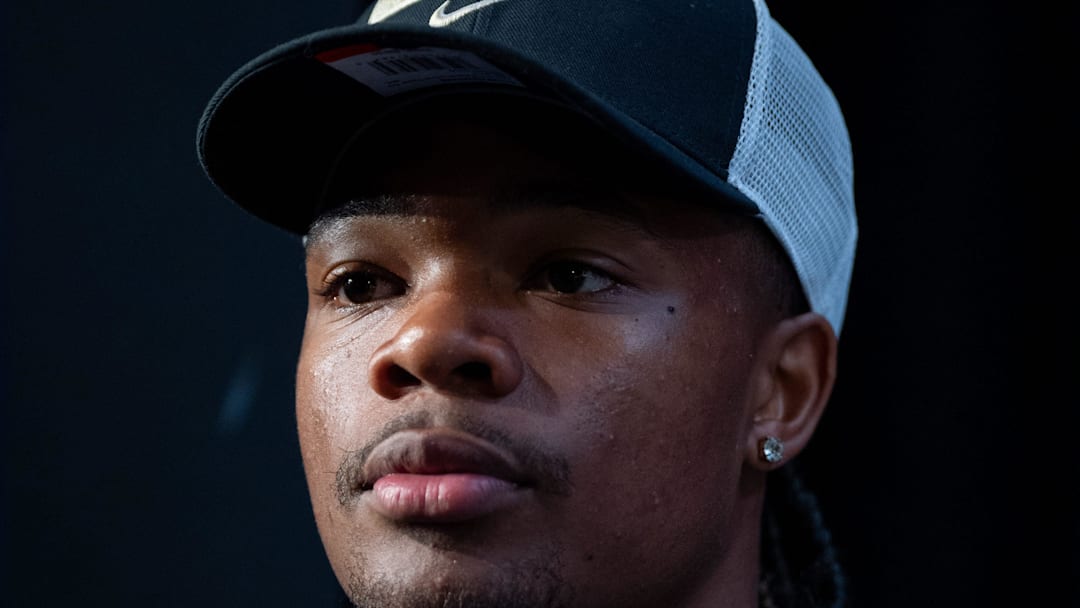 Andre Adams stands for a portrait after announcing his commitment to the University of Colorado during a ceremony at Antioch High School on Tuesday, April, 14, 2026 in Antioch.