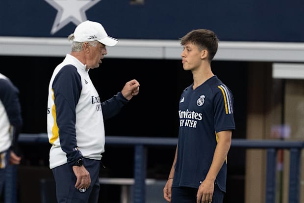 Carlo Ancelotti with Arda Guler