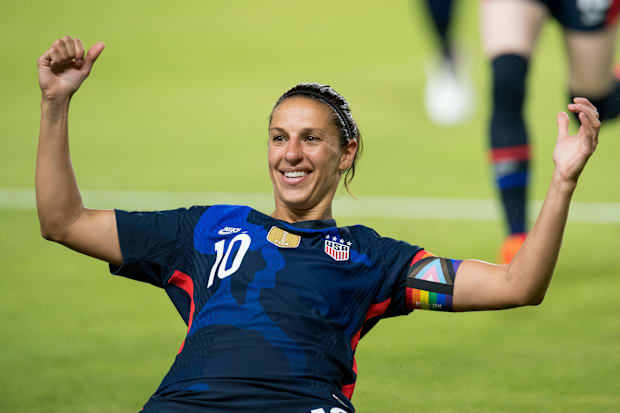 Carli Lloyd celebrating for USWNT.