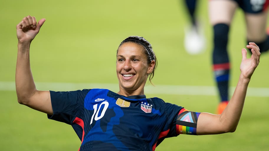 Carli Lloyd celebrating for USWNT.