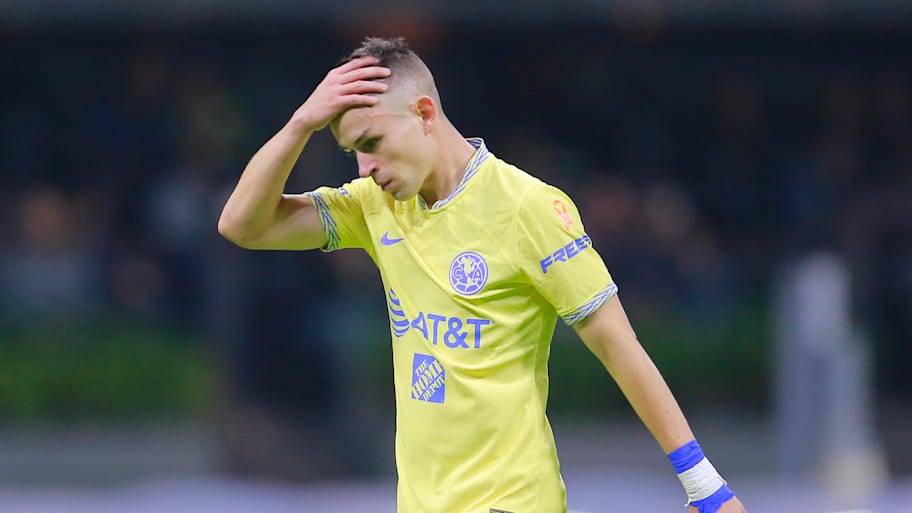 Alvaro Fidalgo after receiving a red card.