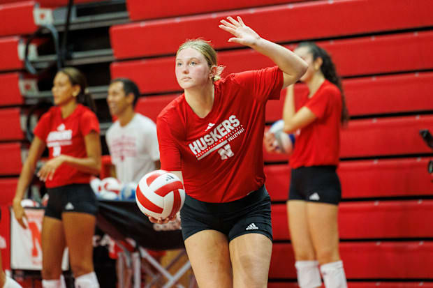 Nebraska volleyball setter Campbell Flynn at practice ahead of the 2025 season.