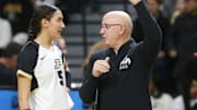Purdue Boilermakers setter Taylor Anderson (5) talks to head coach Dave Shondell