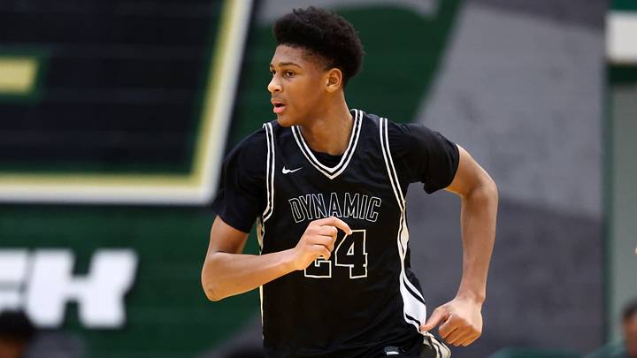 Jan 2, 2026; Mesa, AZ, USA; Dynamic Prep (TX) forward Marcus Spears Jr. (24) against Dream City (AZ) during the HoopHall West Tournament at Skyline High School. Mandatory Credit: Mark J. Rebilas-Imagn Images