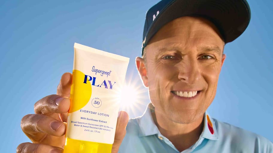 Justin Rose with Supergoop! Play sunscreen