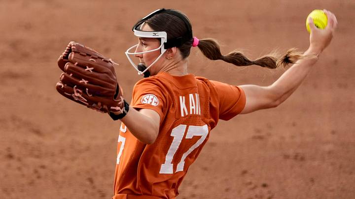 April 2, 2026; Tuscaloosa, AL, USA; Texas pitcher Teagan Kavan
