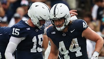 Penn State football quarterback Drew Allar and now-Indianapolis Colts tight end Tyler Warren