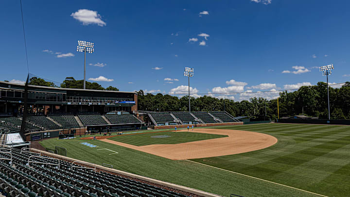 Jun 7, 2024; Chapel Hill, NC, USA; Boshamer Stadium prior to the North Carolina Tar Heels and West Virginia Mountaineers playing in the DI Baseball Super Regional.  Mandatory Credit: Jeffrey Camarati-Imagn Images