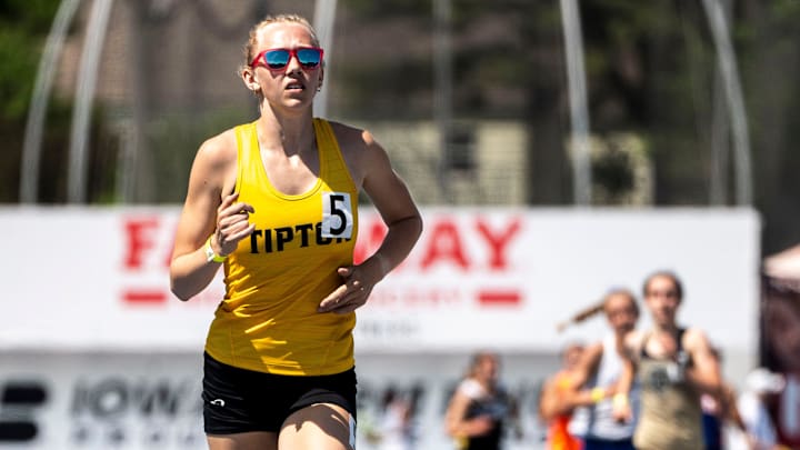 Noelle Steines of Tipton and others took to the track at the Dickinson Relays Tuesday night. Noelle Steines of Tipton and others took to the track at the Dickinson Relays Tuesday night.