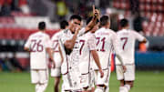Jesús Gallardo celebra un gol con el Tricolor.