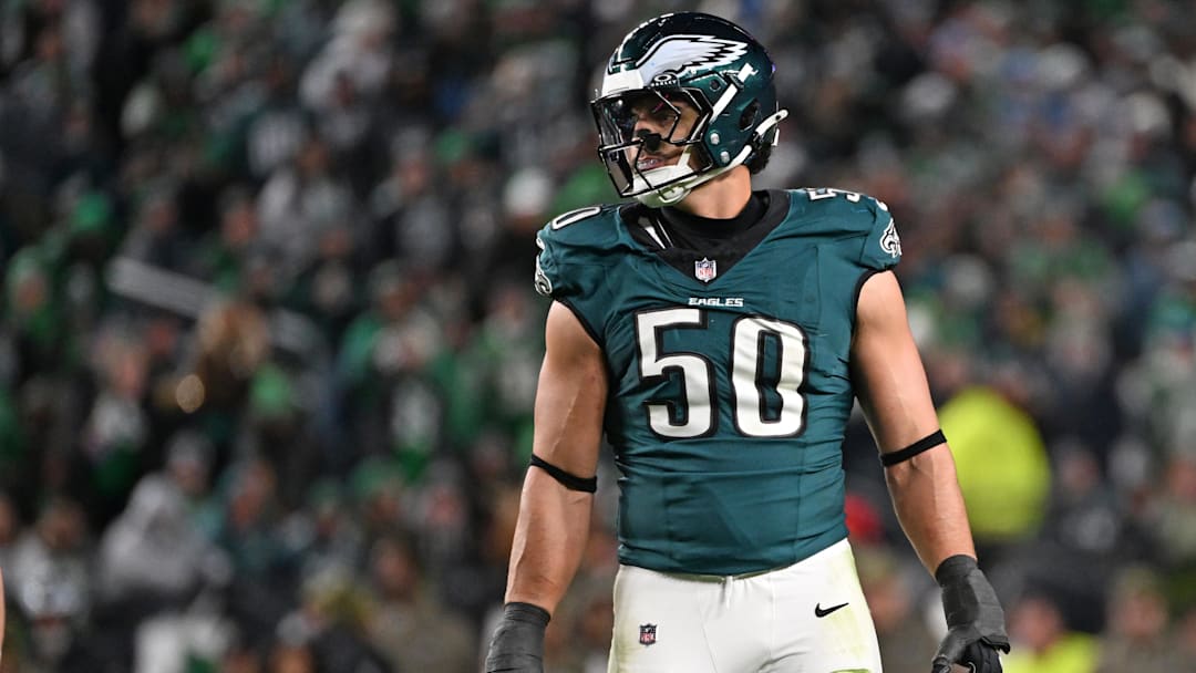 Philadelphia Eagles linebacker Jaelan Phillips (50) against the Detroit Lions at Lincoln Financial Field.