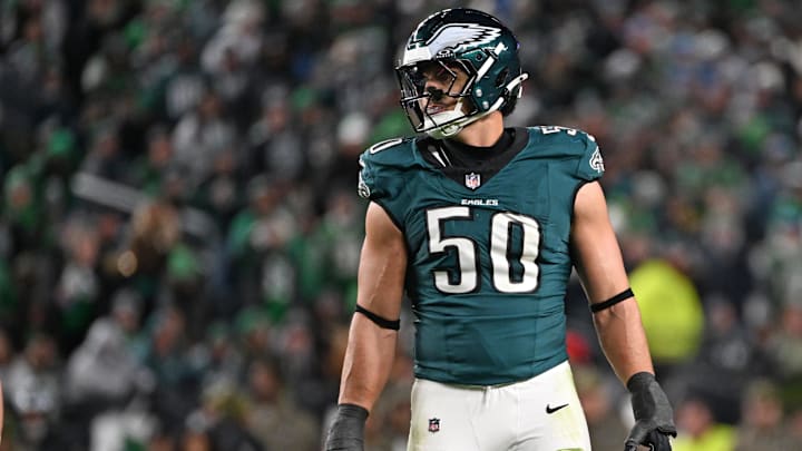 Philadelphia Eagles linebacker Jaelan Phillips (50) against the Detroit Lions at Lincoln Financial Field.