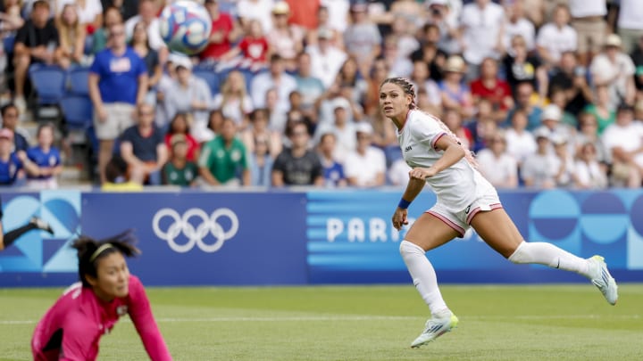 First-time Olympian Rodman has three goals in four games so far, including the lone goal in the USWNT’s quarterfinal win over Japan. 