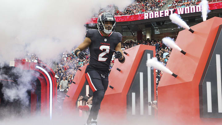 Dec 15, 2024; Houston Texans wide receiver Robert Woods (2) runs onto the field before the game against the Miami Dolphins at NRG Stadium. Mandatory Credit: Troy Taormina-Imagn Images
