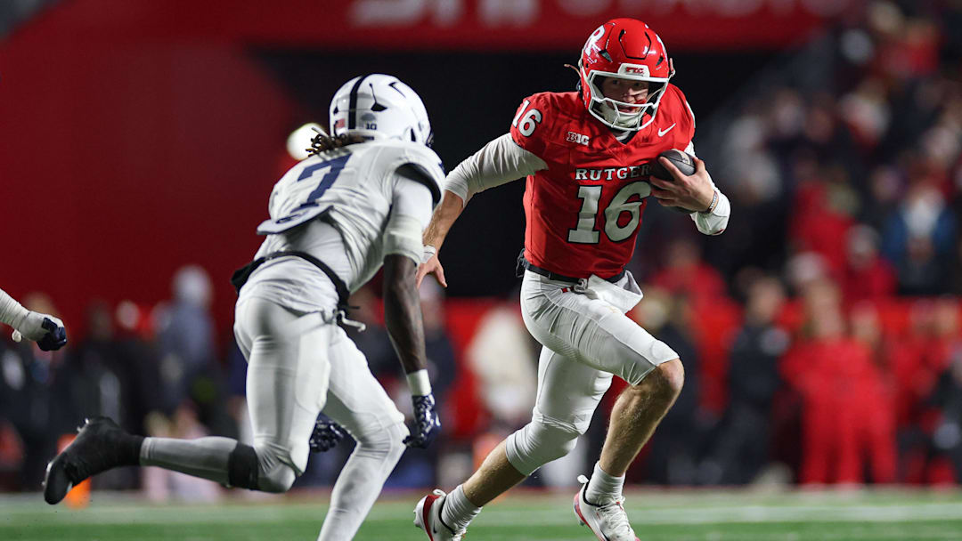 Rutgers Scarlet Knights quarterback Athan Kaliakmanis. Credit: Vincent Carchietta-Imagn Images Rutgers Scarlet Knights quarterback Athan Kaliakmanis. Credit: Vincent Carchietta-Imagn Images