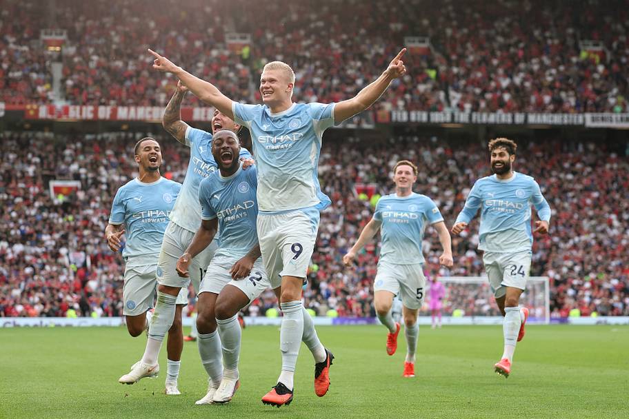 Erling Haaland celebrating his goal.