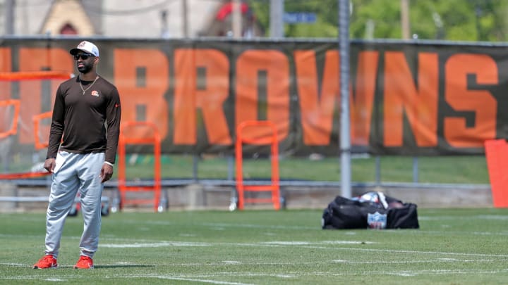 Browns general manager Andrew Berry watches minicamp, Tuesday, June 11, 2024, in Berea.