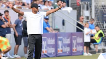 Vincent Kompany in the touchline area during Bayern Munich's 4-1 win against Hoffenheim.