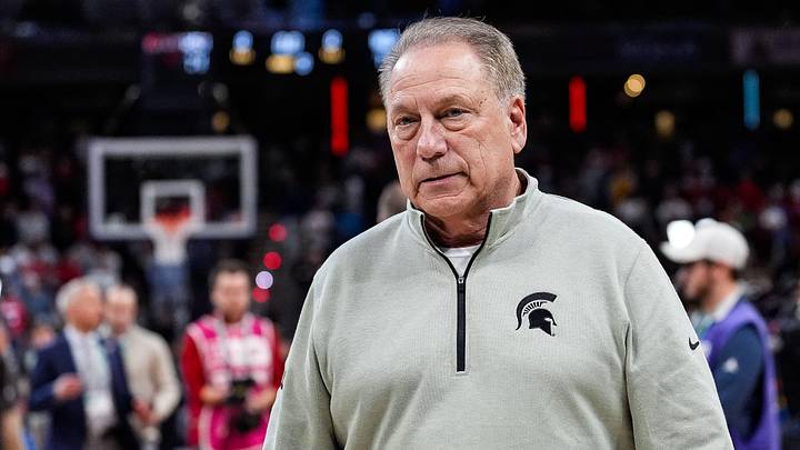 Michigan State head coach Tom Izzo walks off the court after 77-74 loss to Wisconsin at the Big Ten Tournament semifinal at Gainbridge Fieldhouse in Indianapolis, Ind. on Saturday, March 15, 2025.