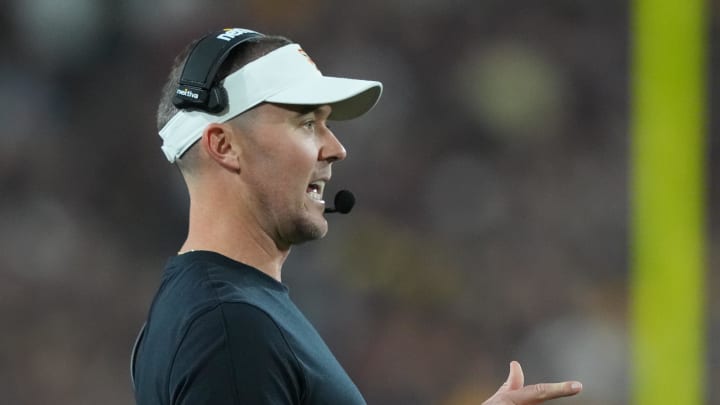 Sep 23, 2023; Tempe, Arizona, USA; USC Trojans head coach Lincoln Riley looks on against the Arizona State Sun Devils during the first half at Mountain America Stadium, Home of the ASU Sun Devils. Mandatory Credit: Joe Camporeale-USA TODAY Sports