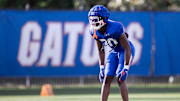Florida Gators defensive back Gregory Smith III (30) runs a drill during spring football practice at Heavener Football Complex at the University of Florida in Gainesville, FL on Tuesday, April 2, 2024. [Matt Pendleton/Gainesville Sun]
