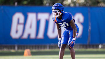 Florida Gators defensive back Gregory Smith III (30) runs a drill during spring football practice at Heavener Football Complex at the University of Florida in Gainesville, FL on Tuesday, April 2, 2024. [Matt Pendleton/Gainesville Sun]