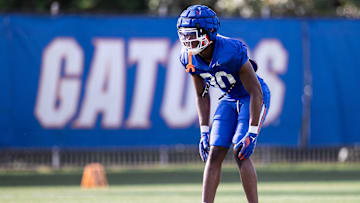 Florida Gators defensive back Gregory Smith III (30) runs a drill during spring football practice at Heavener Football Complex at the University of Florida in Gainesville, FL on Tuesday, April 2, 2024. [Matt Pendleton/Gainesville Sun]