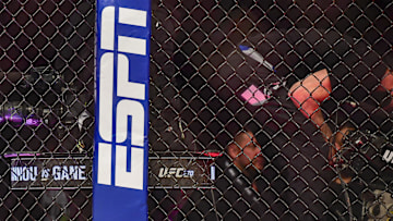 A view of the ESPN logo before UFC 270 at Honda Center. 