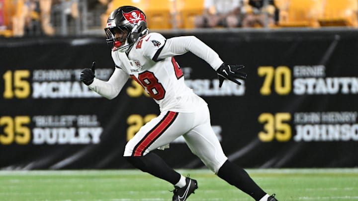 Tampa Bay Buccaneers safety Shilo Sanders threw a punch in the second quarter of Saturday night's preseason game against the Buffalo Bills. Tampa Bay Buccaneers safety Shilo Sanders threw a punch in the second quarter of Saturday night's preseason game against the Buffalo Bills.