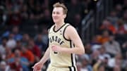 Purdue Boilermakers guard Fletcher Loyer (2) smiles after scoring 