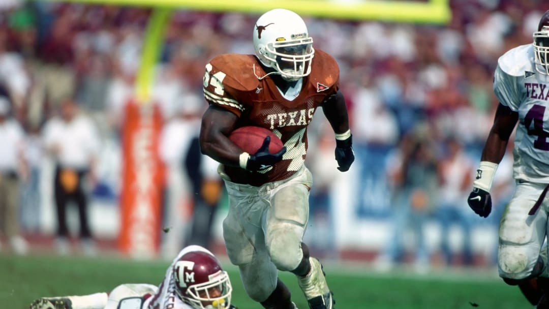 Nov 27, 1998; Austin, TX, USA; FILE PHOTO; Texas Longhorns running back #34 Ricky Williams.