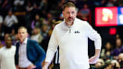 Feb 8, 2025; Baton Rouge, Louisiana, USA;  Mississippi Rebels head coach Chris Beard against the LSU Tigers during the first half at Pete Maravich Assembly Center. Mandatory Credit: Stephen Lew-Imagn Images