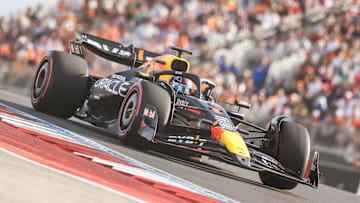 Oct 19, 2024; Austin, Texas, USA;  Max Verstappen of Red Bull Racing during qualifying at the Formula One US Grand Prix at Circuit of the Americas. Mandatory Credit: Erich Schlegel-Imagn Images
