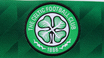 Club Crest - Glasgow Celtic FC MANCHESTER, ENGLAND - MAY 15: The official club badge of Glasgow Celtic FC on a home shirt on May 15, 2024 in Manchester, England. (Photo by Visionhaus) Manchester Prestwich England United Kingdom Copyright: xVisionhausx 776004101