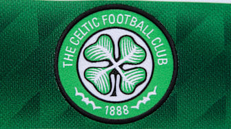 Club Crest - Glasgow Celtic FC MANCHESTER, ENGLAND - MAY 15: The official club badge of Glasgow Celtic FC on a home shirt on May 15, 2024 in Manchester, England. (Photo by Visionhaus) Manchester Prestwich England United Kingdom Copyright: xVisionhausx 776004101