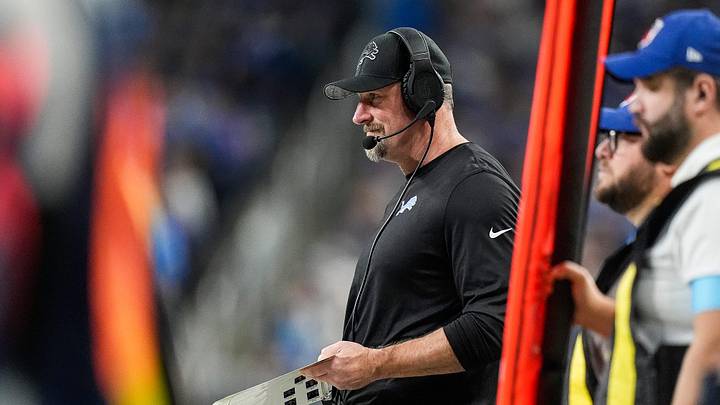 Detroit Lions head coach Dan Campbell watches a play against Minnesota Vikings during the first half at Ford Field in Detroit on Sunday, Jan. 5, 2025.