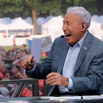 Lee Corso and ESPN College GameDay on campus at the University of Alabama.