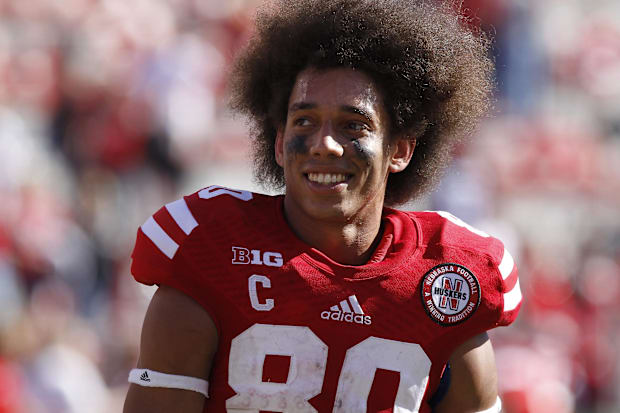 Kenny Bell leaves the field after the Huskers' win over Rutgers in 2014.