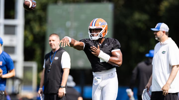 Florida Gators quarterback DJ Lagway had one of the best throws of the day to cap an inconsistent second practice.