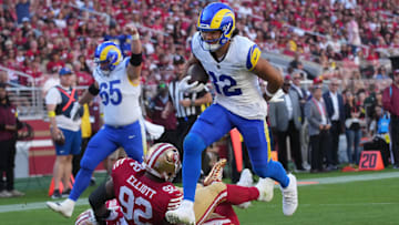 Rams wide receiver Puka Nacua ranks in the top three in the NFL in receptions and receiving yards.