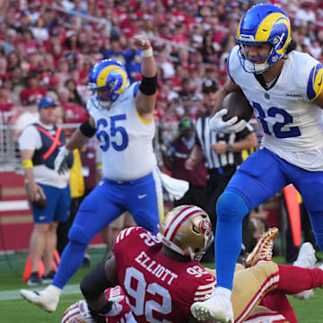 Rams wide receiver Puka Nacua ranks in the top three in the NFL in receptions and receiving yards.