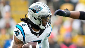 Carolina Panthers running back Rico Dowdle