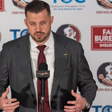 Florida State’s new head basketball coach Luke Loucks introduces himself, shares his beliefs and coaching style during a press conference Monday, March 10, 2025.