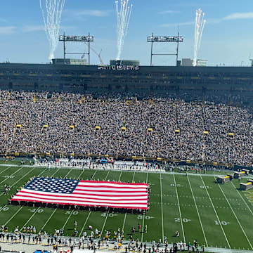 The scene at Lambeau Field before Packers-Colts.