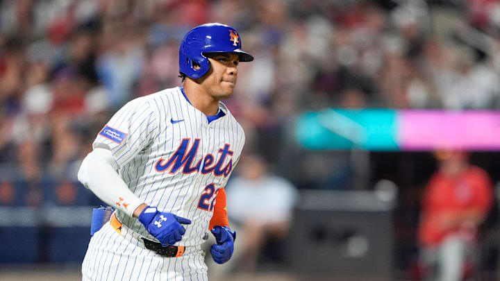 New York Mets right fielder Juan Soto is a great prop target on Labor Day. New York Mets right fielder Juan Soto is a great prop target on Labor Day.