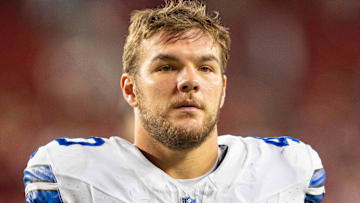 October 8, 2023; Santa Clara, California, USA; Dallas Cowboys running back Hunter Luepke (40) after the game against the San Francisco 49ers at Levi's Stadium. Mandatory Credit: Kyle Terada-Imagn Images