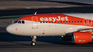 EasyJet airplane in a runway of Adolfo Suarez Madrid-Barajas...