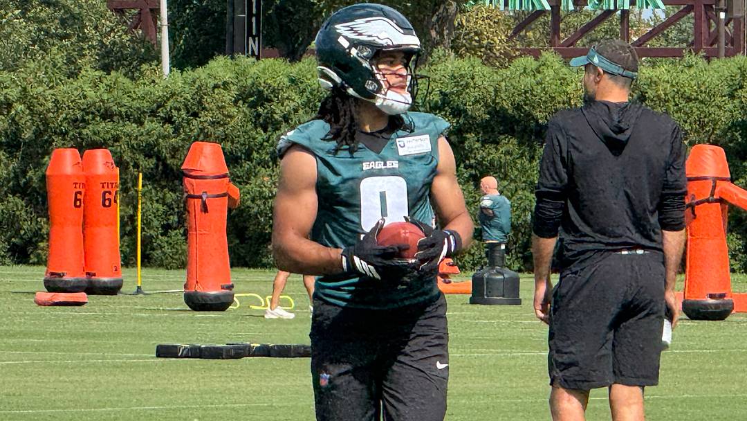 Eagles rookie receiver Makai Lemon has spent a lot of time working after practice to make up for time lost with an injury during his rookie training camp.