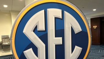 The SEC logo in the hallway at the SEC spring meetings in Sandestin Hilton on Tuesday May 28 in Miramar Beach, Fla.